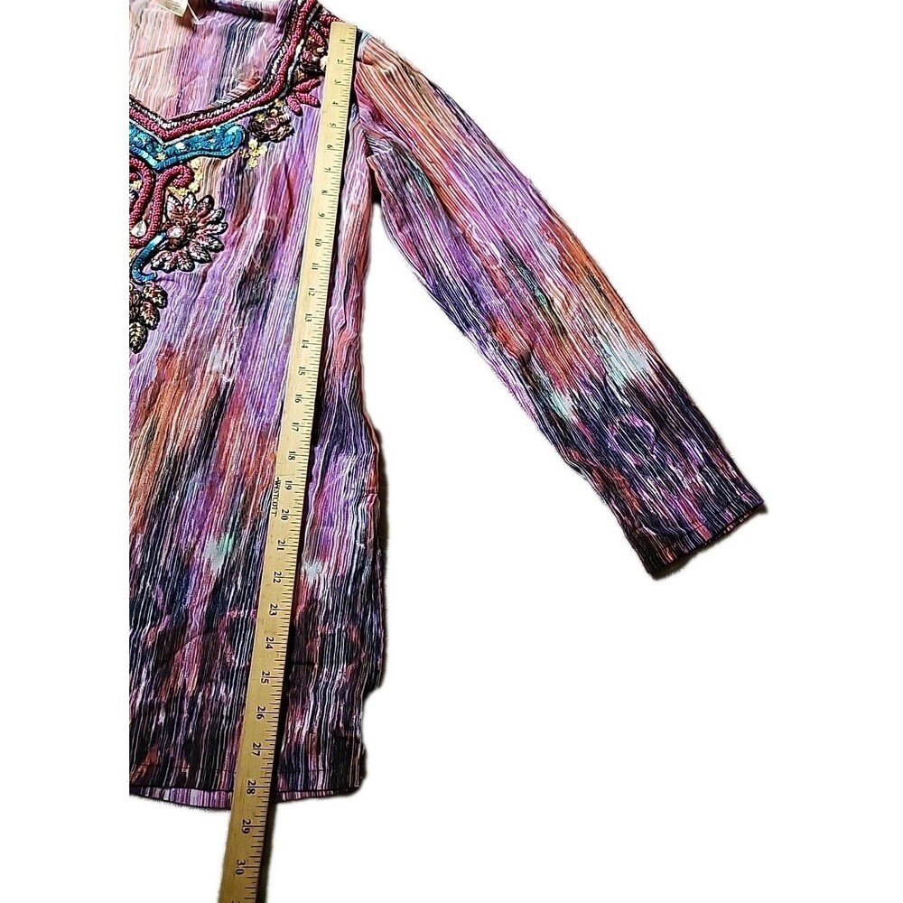 LUCKY & COCO WOMEN'S  SMALL TUNIC BEACH WEAR SWIMSUIT COVER UP HEAVILY BEADED - Picture 3 of 10